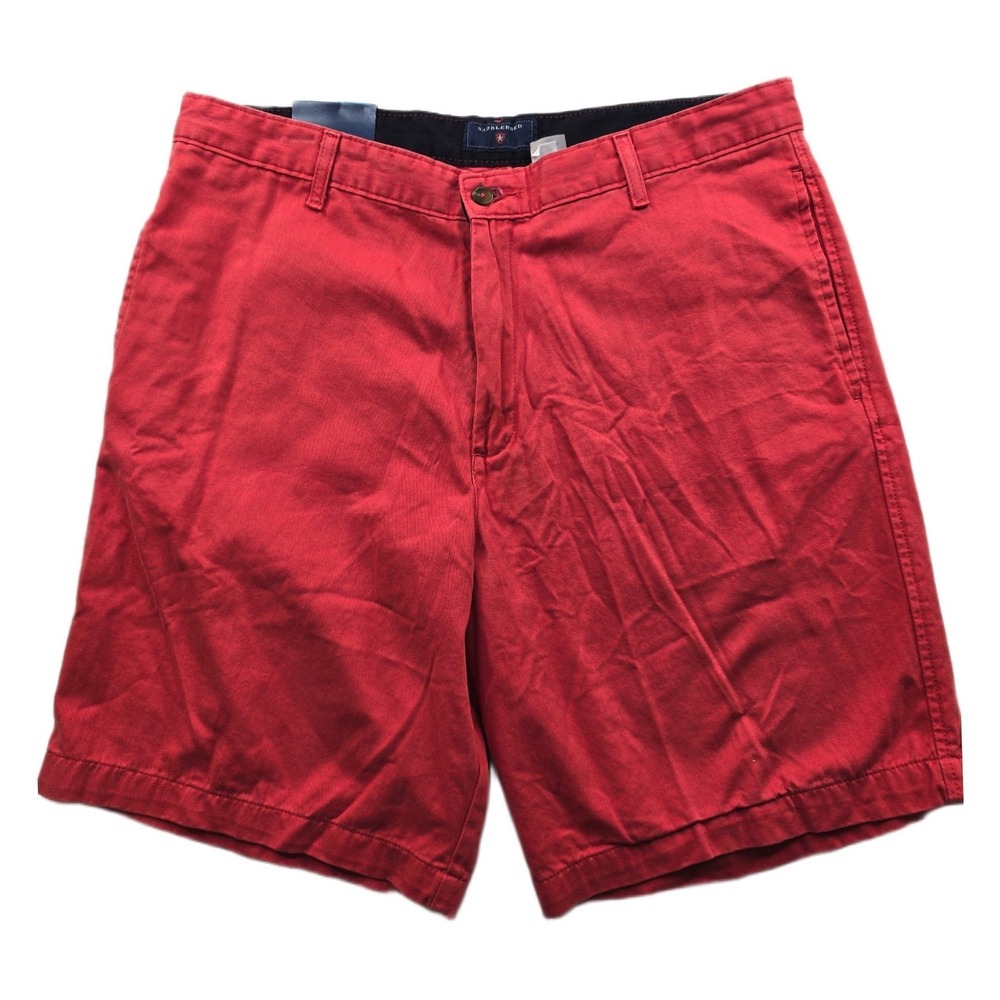 Saddlebred Chino Shorts Mens 36‎ Red Coral Cotton Flat Front 9" Western NEW